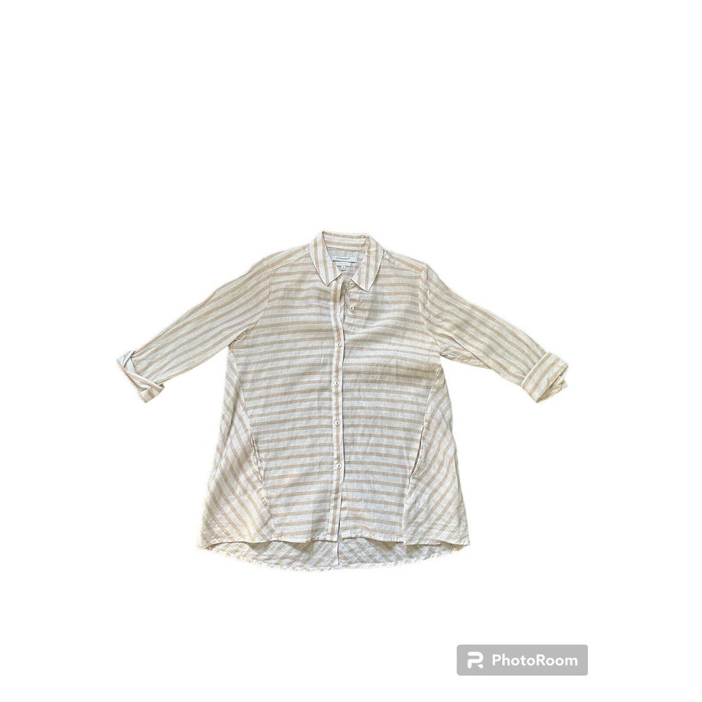 Fox Croft Carlene Women’s Button Up Linen Shirt S… - image 1